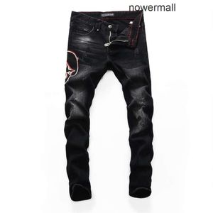 Jeans Plein Jeans Philipps Skinny pp Design PINK PARADISE Denim Clássico Moda Casual Rasgado Homem Angustiado Jeans Rock Biker Moto 283s Mens MDB8