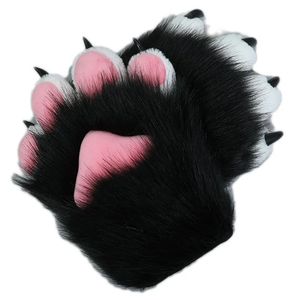 Five Fingers Gloves 2 Pcs Cartoon Plush Cosplay Costume Nails Claws Furry Hand Paw Anime Mittens for Story Telling 231010