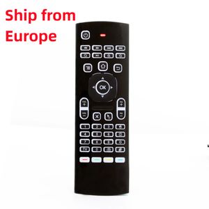 Spedisci dall'Europa MX3 Air Mouse con retroilluminazione retroilluminata tastiera wireless X8 da 2,4 GHz telecomando IR Learning per Android TV BOX