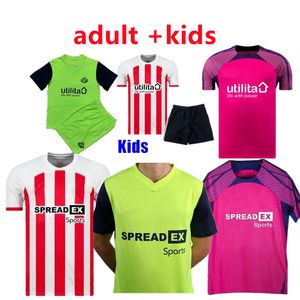 Sunderland Home Soccer Jerseys23 24 Взрослые дети Стюарт Симмс Робертс Амад Кларк Даку Эмблтон Э. О'Ниен Футбольная рубашка Pritchard Mens Kid Kit