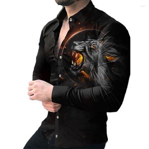 Camisas Casuais Masculinas Camisa Luxo Lapela