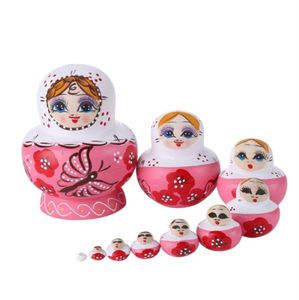 10 camadas matryoshka boneca de madeira russo classicmini 10 camadas borboleta menina bonecas artesanato puro decoração para casa327w6741226