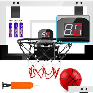 Sportspielzeug Sportspielzeug Indoor-Basketballkorb für Kinder und Erwachsene Türraum-Minispiel mit elektronischer Anzeigetafel Komplettes Zubehör T Dh3Mo