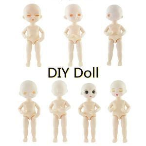 Dolls 16CM BJD Doll 13 Moveable Jointed With smile pig face Naked white Nude Women Body NO Face up without hair to makeup 231011