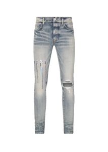 Мужские крутые эластичные дизайнерские джинсы с рваными краями, байкерские облегающие потертые мотоциклетные джинсы, мужские модные мужские брюки в стиле хип-хоп 2022 765650701