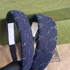 Klasik Yeni Lüks G Tasarımcılar Kafa Bantları Denim Mavi Haki Renkler Geniş 2cm 4cm Kaliteli Saç Kasnağı Kadınlar Marka Headband322Q