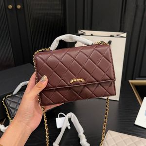 Trend Women Mini Chrome Luxury Crossbody Bag Leather Metal Patchwork Quilted Handbag Classic Flap Shoulder Bag Multi Pocket Designer Wallet Fanny Pack Card Holder