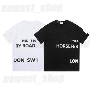 2023 designer mens t-shirt camiseta luxo clássico primavera verão círculo clássico carta londres inglaterra preto branco tshirts simples ca248a