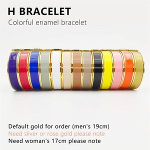 Fashion Horse Bangle womens size 17 Plating 18K Gold Ladies Men's Color Enamel Jewelry Trend Letter Buckle Titanium Steel Bra271l