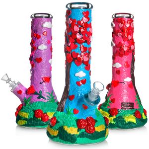 Luminöse Ölbrennerrohre leuchten in den dunklen 12,5 -Zoll -Glasbongs 7 mm Dicke Glas großes Wasser Bubbler Raucherrohre Accessoires Weihnachtsgeschenk