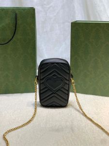 10A Fashion Bags Designer classic women's Gold chain mini phone bag crossbody bag heart shape