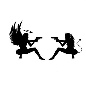 Bilstyning Sexig Devil Angel Car Stickers med pistol Personlig anpassad vinyldekaler JDM2426