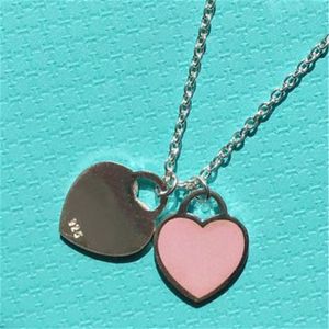 Designer Jewelry Womens Heart Pendant Necklace Silver Double Heart Lover Necklaces High Quality Women Necklace Fashion Jewerly 3 C275z