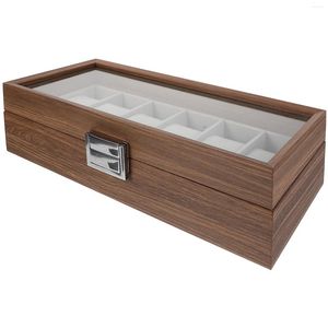 Titta på lådor Displaybox smycken Case Decorative Storage Desktop Organizer Holder Container Carrier Smart