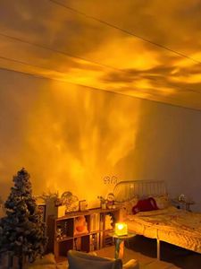 Bicchieri da vino Lampada di cristallo Proiettore ondulazione dell'acqua Luce notturna Decorazione Casa Case Camera da letto Atmosfera estetica Regalo di festa Luci del tramonto 231011