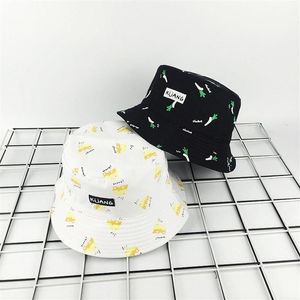 Yellow Banana pattern Men Women Summer Hat Panama Bucket Hat Bucket Cap Fisherman for Fishing Bob Hip Hop Gorros2389