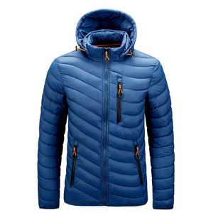 Męskie Parkas Przyjazd Ultra Thin Down Jacket Men Hat Odłączoną swobodną męską kurtkę zimową Ultra-Light White Duck Down Coat Men 231010