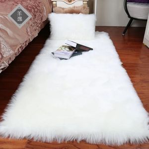 Tapete de pelúcia tapetes de pele carneiro para o quarto tapete longo cabelo cabeceira tapete peludo branco vermelho sala estar pele crianças tapetes 231010