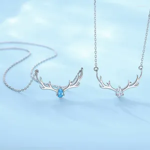 Kedjor lu du halsband kvinnlig koreansk version av online kändis clavicle kedja enkla gevir hängen jul juvelyml5689235