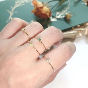 Cluster Rings White Green Auger Clear Zircon 925 Sterling Silver For Women Female Girl Gem Ring Minimalist Gift Wedding Fine Jewelry