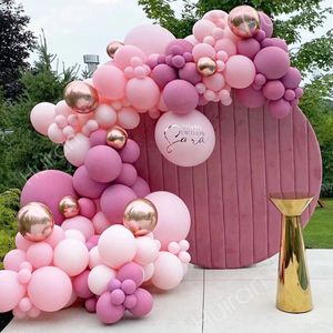 Other Event Party Supplies Macaron Pink Balloon Garland Arch Kit Wedding Birthday Decoration Kids Globos Rose Gold Confetti Latex Ballon Baby Shower 231011