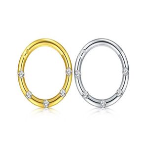 10st Titanium ädelstenar sömlöst gångjärnssegment ringklickare brosk näsa läpp öron hoop septum 16g shine267h