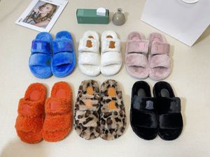 Lined Flat Casual Slippers Warm Floral Printed Sandals Shoes Fashion Wool Slippers