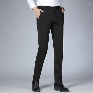 Men's Pants Spring And Autumn High Waist Solid Button Zipper Pocket Straight Casual Trousers Fashion Office Lady Slim Formal