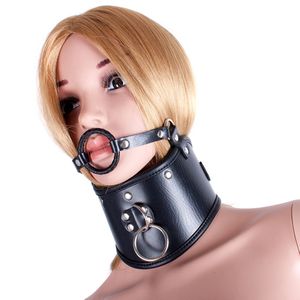 Vuxna leksaker pu läder sexiga krage för kvinnor erotisk nack krage med o ring mun gag spel sex leksak produkt återhållsamhetsverktyg 231010