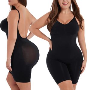 Sömlös lågryggformad bodysuit fajas colombianas body shaper midje mage kontroll skummande mantel kvinnor platt magbälte