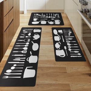 Teppiche 1pc Küche Werkzeuge Druck Teppiche Matte Eingang Fußmatte Geschirr Gedruckt Teppich Hause Boden Balkon Anti-Slip Teppich 231010