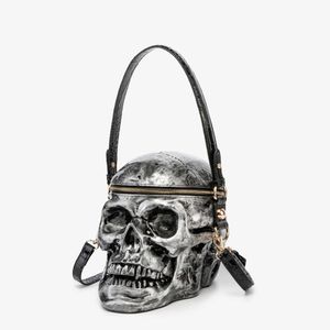 Gothic Skull Skeleton Head Purses and Handbags for Women Punk Halloween Party Crossbody Bag Designer Shoulder Bag Fashion Totes