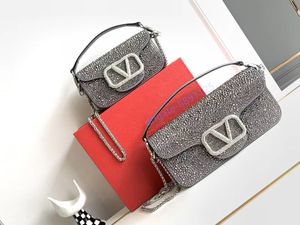Bolsa de designer de alta qualidade feminina bolsa de canal bolsa de alta qualidade bolsa crossbody sacos de lantejoulas de couro genuíno na moda padrão de carta bolsa de ombro livre -V-66868