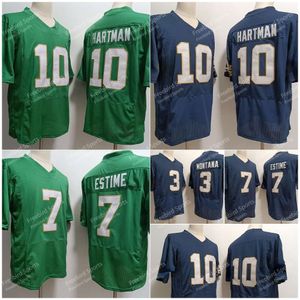 Kolej 10 Sam Hartman Notre Dame Futbol Forması 7 Audic Estime Joe Montana Donanması Kelly Green Mens Jersey Dikiş Yeni