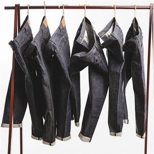 Maden męskie 15 unz Raw Sinvedge Denim dżinsy zwykłe proste dopasowanie japoński styl niemyce dżinsów 210318266A