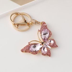 Keechhains est Women's Crystal Butterfly Cute Animal Chain Borse Chain Ornaments Anello auto Gioielli di moda Regali