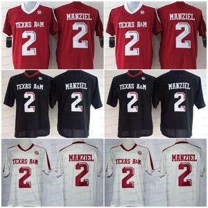 2 Johnny Manziel Texas Aggies College Football Jersey Manziel Mens White Black S-XXXL