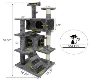 52quot Cat Tree Activity Tower Pet Kitty Móveis com arranhadores dders64313222332968