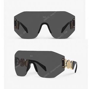 Överdimensionerade solglasögon för kvinnor ramlösa VE -glasögon 2258 Elektropläterad logotyp Stora solglasögon Designer Eye Protection UV Protection Original Box