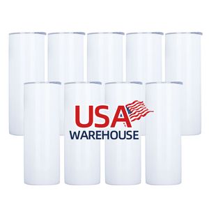 CA USA Depo 20oz Tumbler Wine 304 Süblimasyon Boşlukları Paslanmaz Çelik Duvar Vakumu Sıska Bardaklar Süblimasyon Tumbler