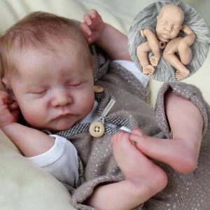 Dolls 17 Inch Kit Levi Sleeping Reborn Baby Doll Vinyl Molds Blank Unpainted Unassembled Handmade DIY Toy For Girls LOL 231011