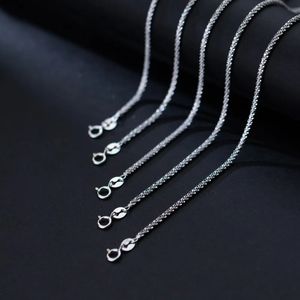 Naszyjniki wiszące 925 Srebrny srebrny naszyjnik łańcuchowy dla kobiet biżuteria na szyi długie 40 45 50 55 60 70 cm grubość 2 mm akcesoria 231010