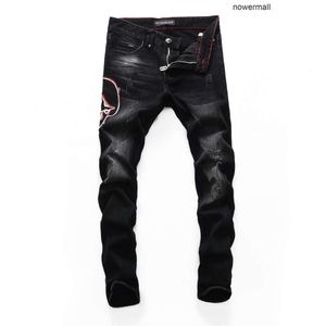 PINK Rock Ripped Black Plein PARADISE Classic Fashion Man Philipps Moto Mens Casual Design pp Distressed Skinny Denim Biker Herren Jeans 208X