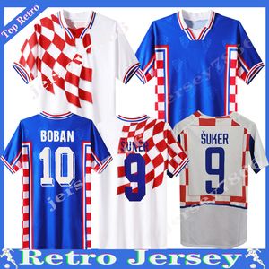 1998 2002 Retro SUKER Trikots Boban Kroatien Fußballtrikots Vintage klassisches Prosinecki Fußballtrikot SOLDO STIMAC TUDOR MATO BAJIC Maillot de Foot