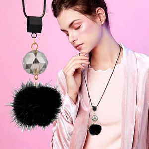 Pendant Necklaces SINLEERY Multicolor Green Red Blue Mink Hair Ball Long Necklace For Women Fashion Jewelry