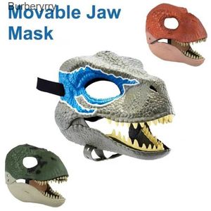 Costume Accessories Horror Dinosaur Headgear Lifelike Dinosaur Mask Scary Halloween Animal Tyrannosaurus Rex Mask Halloween Party Gift DecorationL231010L2310