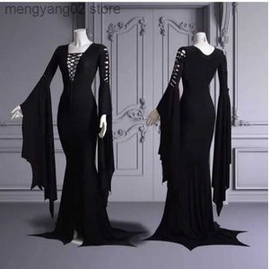 Theme Costume Wtich Ghost Cosplay Come Gothic Floor Train Dress Plus size Vampire Vintage Morticia Addam Bandage Cosplay Gown Robe T231011