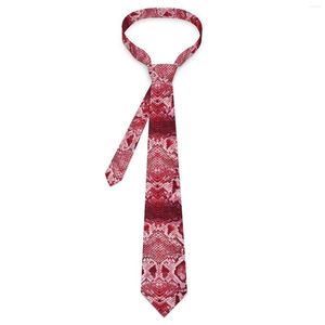 Papillon Cravatta da uomo Collo in pelle di serpente Stampa serpente rosa Colletto retrò alla moda Design Accessori per cravatte di qualità per feste cosplay
