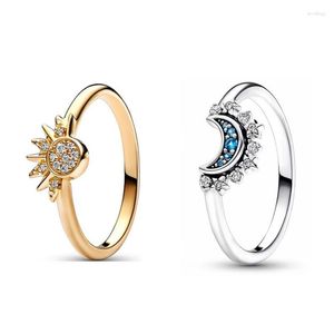 Cluster Rings European Sun Moon Stone Size 6 7 8 9 Ring Fit Jewerlry Making Accessories For Women Men