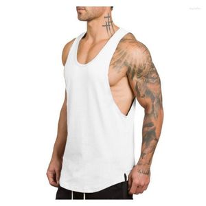 Men's Tank Tops Black Sleeveless Men Bodybuilding Fitness Vest Cotton Plain V-Neck Stringer Training Sports Undershirt Summer Top Clothing